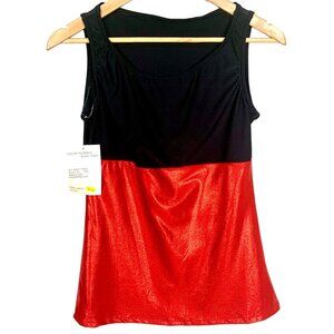 Bal Togs Sleeveless Tank Top Tunic L Dance Lyrical Jazz Iridescent Red Black